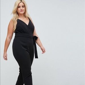 ASOS CURVE Wrap Front Jumpsuit with Belt